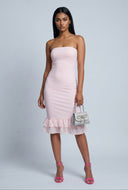 Giuliana Flounce Hem Tube Dress