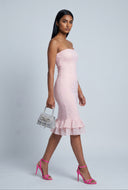 Giuliana Flounce Hem Tube Dress