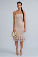 Giuliana Flounce Hem Tube Dress