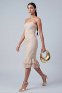 Giuliana Flounce Hem Tube Dress