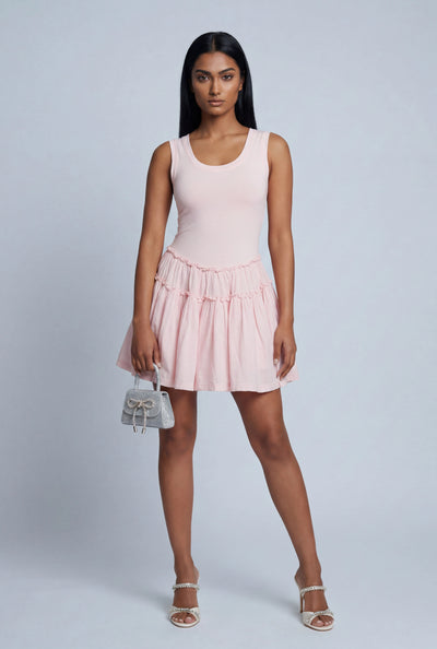 Sleeveless Tiered Skater Dress