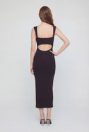 Shirred Front Sweetheart Midi Dress