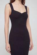 Shirred Front Sweetheart Midi Dress