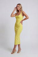 Shirred Front Sweetheart Midi Dress