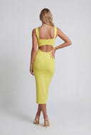 Shirred Front Sweetheart Midi Dress