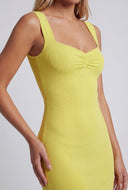 Shirred Front Sweetheart Midi Dress