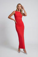 Hannah Sleeveless Boat Neck Maxi Dress