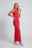 Hannah Sleeveless Boat Neck Maxi Dress