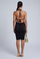 Plunge Halter Midi Dress