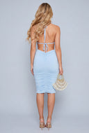 Plunge Halter Midi Dress