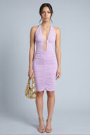 Plunge Halter Midi Dress