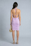 Plunge Halter Midi Dress