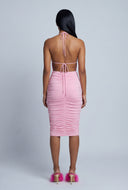 Plunge Halter Midi Dress