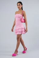 Strapless Ruffle Mini Dress