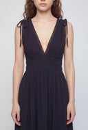 Plunge Crepe Sleeveless Maxi Sundress