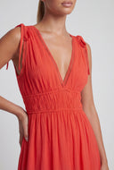 Plunge Crepe Sleeveless Maxi Sundress