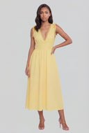 Plunge Crepe Sleeveless Maxi Sundress