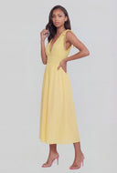 Plunge Crepe Sleeveless Maxi Sundress