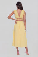 Plunge Crepe Sleeveless Maxi Sundress