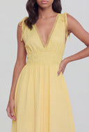 Plunge Crepe Sleeveless Maxi Sundress