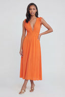 Plunge Crepe Sleeveless Maxi Sundress