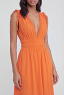 Plunge Crepe Sleeveless Maxi Sundress
