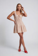 Keyhole Tiered Skater Dress