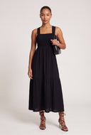 Smocked Bodice Tie Back Dress