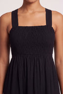 Smocked Bodice Tie Back Dress