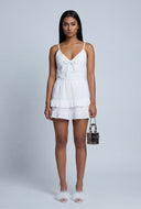 Gauze Knit Ruffle Tiered Dress