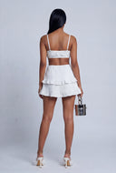 Gauze Knit Ruffle Tiered Dress