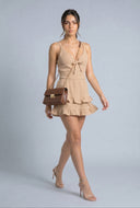 Gauze Knit Ruffle Tiered Dress