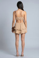 Gauze Knit Ruffle Tiered Dress
