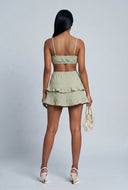 Gauze Knit Ruffle Tiered Dress