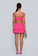 Gauze Knit Ruffle Tiered Dress