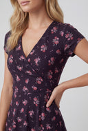 Floral Faux Wrap Mini Dress