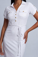 Tie Waist Shirt Dress