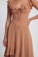 Maisy Ruffled Asymmetrical Midi Dress