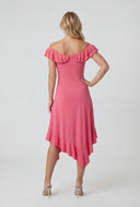 Maisy Ruffled Asymmetrical Midi Dress