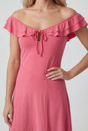 Maisy Ruffled Asymmetrical Midi Dress