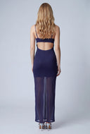 Floral Mesh Cutout Maxi Dress