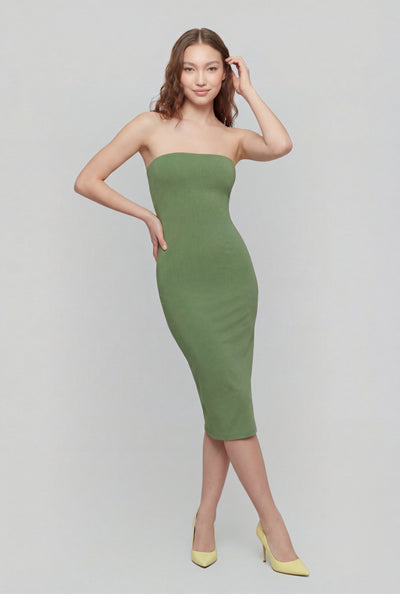 Slit Back Midi Tube Dress