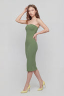 Slit Back Midi Tube Dress