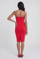 Slit Back Midi Tube Dress