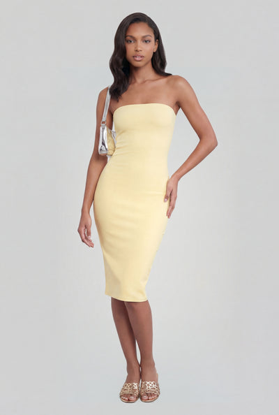Slit Back Midi Tube Dress