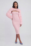 Slit Back Midi Tube Dress