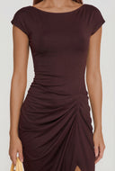 Rivka Draped Knot Front Midi Dress