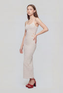 Striped Floral Cut Out Maxi Dress