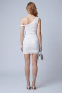 Lace Twist Strap Asymmetrical Dress