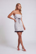Polka Dot Lace Trim Mini Dress